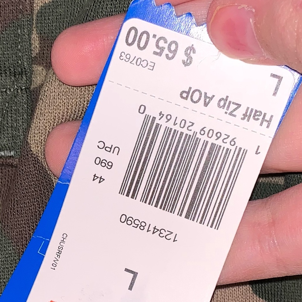 Adidas half zip aop green Camo sweatshirt - Picture 5 of 5